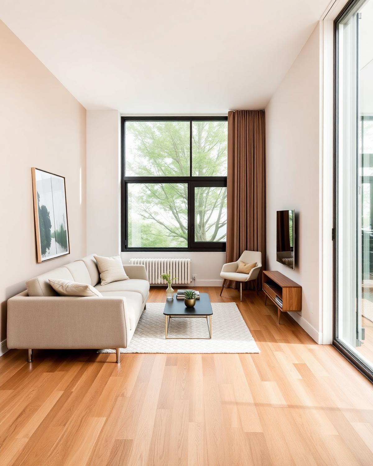 Bright minimalist apartment interior
